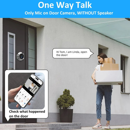 Tuya Smart 3MP 140° Wide View Angle Mini Digital Peephole Eye Viewer Wifi IR PIR Detection Doorbell Door Camera Alexa Google