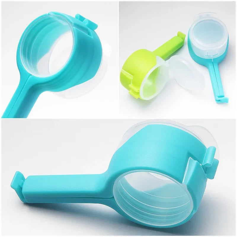 2Pc Bag Clips for Food Food Storage Sealing Clips with Pour Spouts Kitchen Chip Bag Clip Plastic Cap Sealer Clip Kitchen Storage
