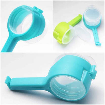 2Pc Bag Clips for Food Food Storage Sealing Clips with Pour Spouts Kitchen Chip Bag Clip Plastic Cap Sealer Clip Kitchen Storage