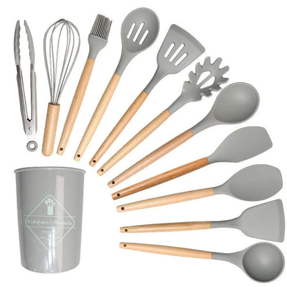 NEW12 Pcs/ Silicone Kitchen Utensils Set Combination Non-Stick Heat-Resistant Cookware Kitchen Kit Tools Kitchenware