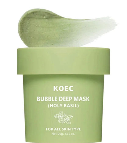 Holy Basil Bubble Deep Mask,Carbonated Water Face Cleansing Pores Blackheads Sebum,Clay Mud Mask Wash-Off Pack,Korean Skincare