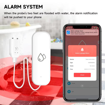 Tuya Wifi/Zigbee Water Sensor Leakage Alarm Flood Leak Detector Smart Home APP Remote Control Smart Home Security Protection