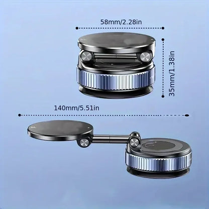 Vacuum Magnetic Phone Holder, Magsafe Suction Cup Phone Holder, 360 ° Adjustable Magnetic Phone Holder, Pocket Sized Foldable