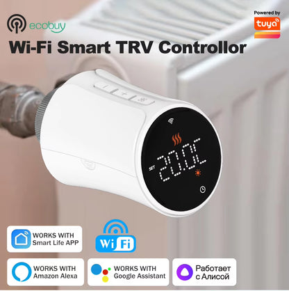 Tuya Wifi /Zigbee Thermostat Radiator Valve TRV Thermostatic Valve Wifi Thermostat Temperature Controller Alexa Google Home