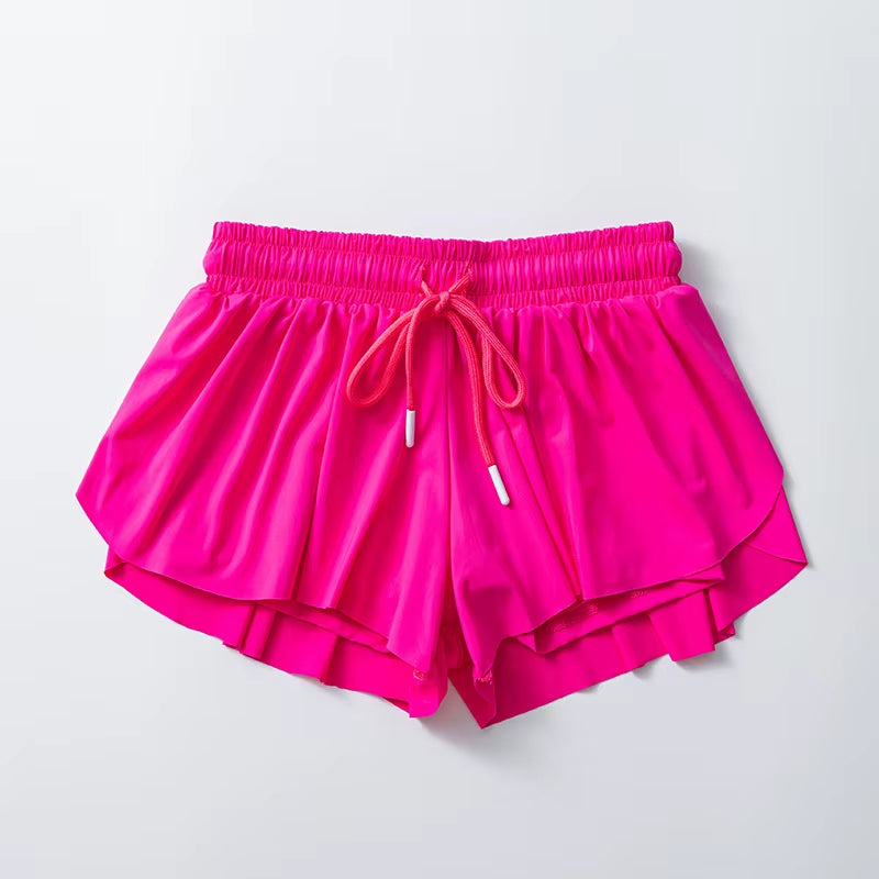 Women'S Pants Gym Sports Shorts Lining Loose Skirt Yoga Wear Fitness Running Training Trousers Summer Female Workout Clothing