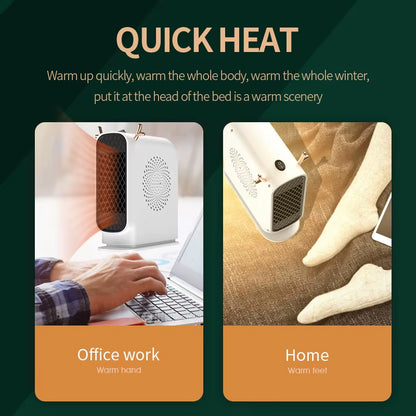 Mini Electric Heater Portable Desktop Low Consumption Warm Heating Fans for Home Office Hand Foot Warmer Heater for Winter 500W