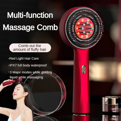 Elektrische Mikrolaufmassage Kamm Tragbare Haarfollikel Kamm Kopfhautöl Applikator Kopfmassagebaste Haarwachstum anti -Verlustpf
