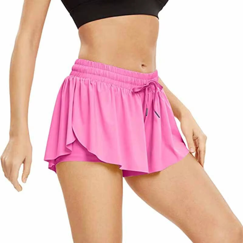 Women'S Pants Gym Sports Shorts Lining Loose Skirt Yoga Wear Fitness Running Training Trousers Summer Female Workout Clothing