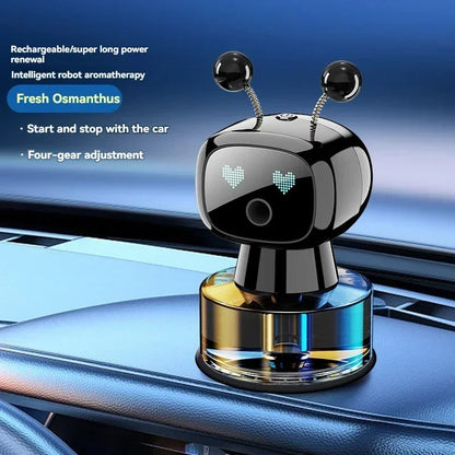 Smart Car Air Freshener AI Rechargeable Car Aroma Diffuser Smart Eyes 4 Levels of Adjustable Intelligent Car Diffuser Gift