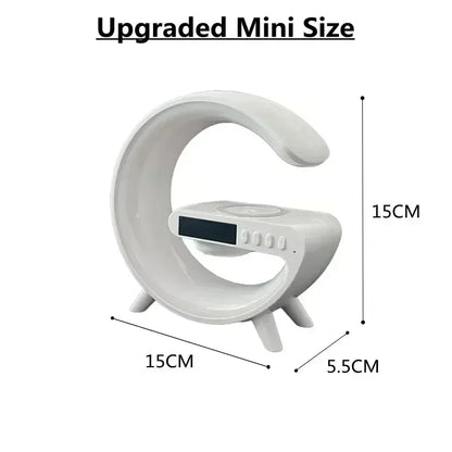 15W Wireless Rechargeable RGB LED Desk Lamp with Smart Wake Speaker for Bedroom Bedside Game Room Night Light