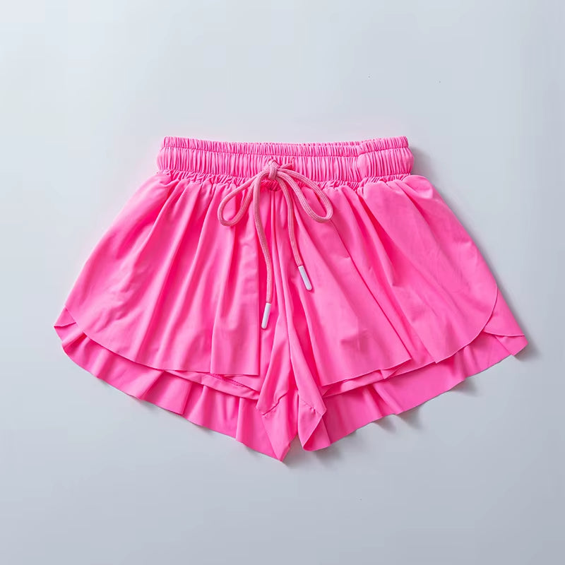 Women'S Pants Gym Sports Shorts Lining Loose Skirt Yoga Wear Fitness Running Training Trousers Summer Female Workout Clothing