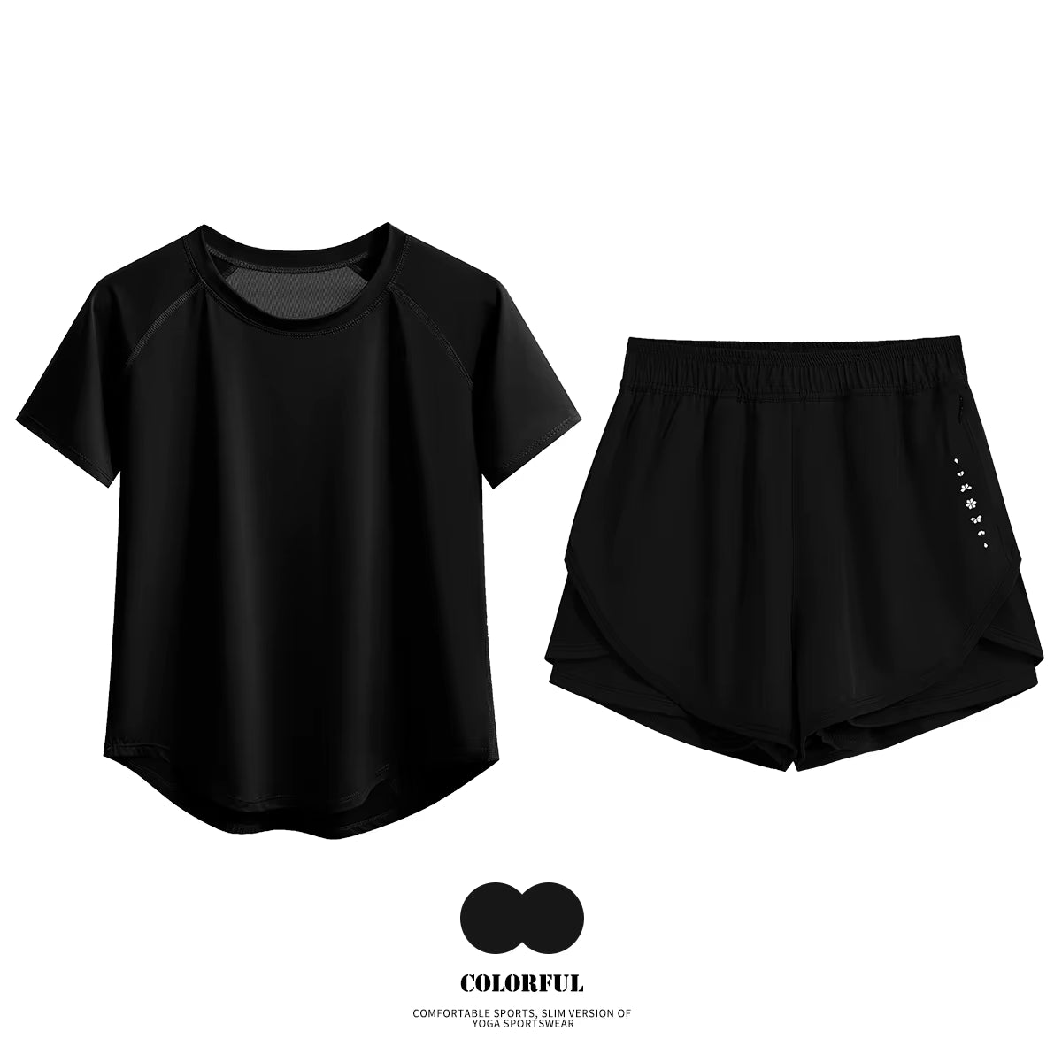 2Pcs Gym Set Women Summer Sportswear Outfit 2 Piece Short Sleeve Sports Shirt Shorts Sets Jogging Suit Female Tracksuit New
