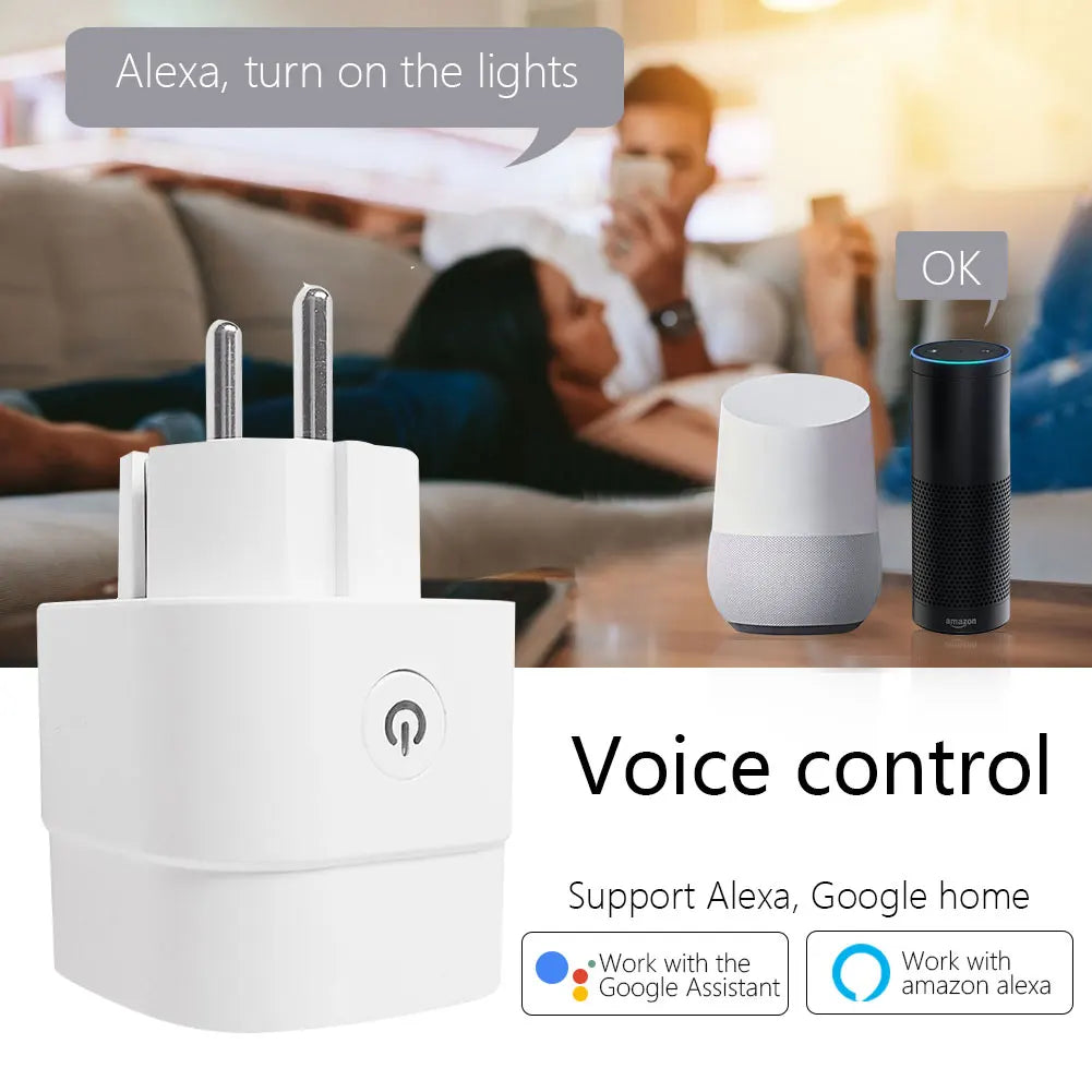 Wifi Smart Plug Sockets 16A EU Plug Tuya Smart Life APP Work with Alexa Google Home Smart-Home Automation EU UK Plug Yandex