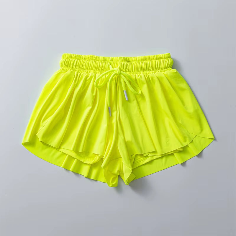 Women'S Pants Gym Sports Shorts Lining Loose Skirt Yoga Wear Fitness Running Training Trousers Summer Female Workout Clothing