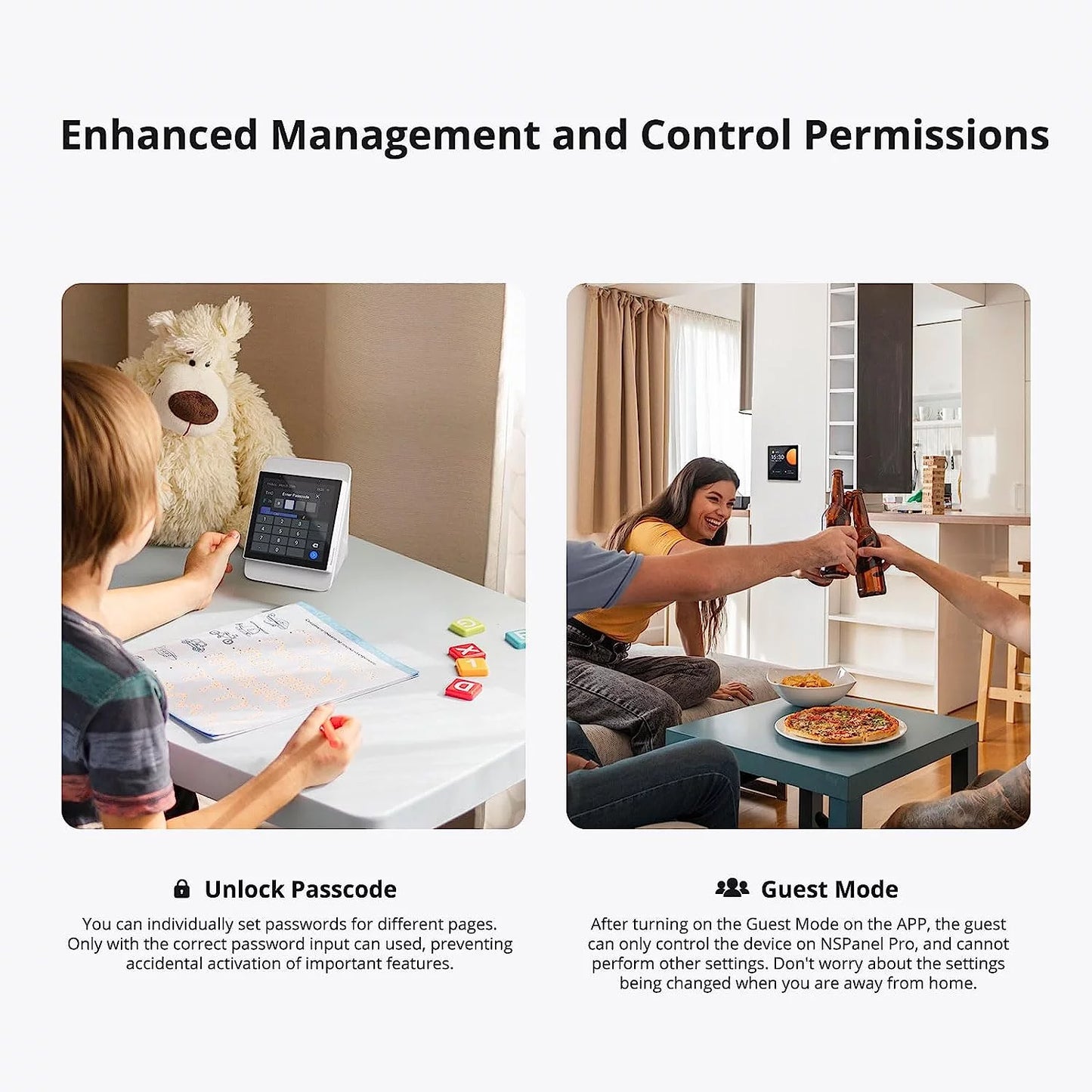Nspanel Pro EU Smart Home Control Panel, Integrate Zigbee Gateway with Home Security, with Power Consumption Statistics, Thermostat, Call Intercom All-In-One Control Center Hub with Stand