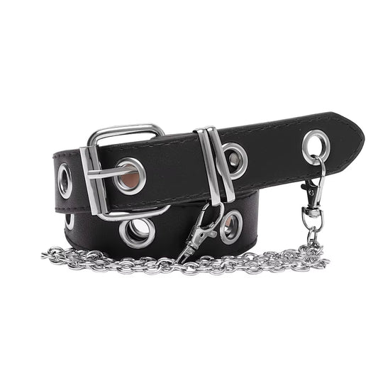 Coffee Black Color Women Belt Leather Pin Buckle Belt New Punk Wind Jeans Fashion Individual Decorative Belt Chain Women Belt