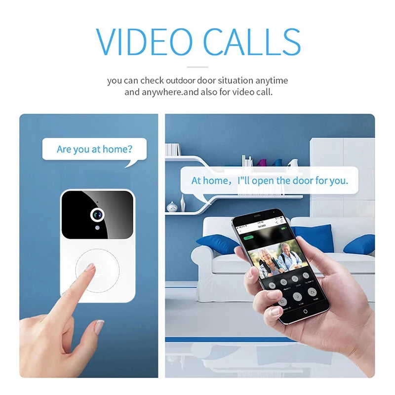 X9 Wireless Video Doorbell Camera Visual Smart IP Doorbell Night Vision Real-Time Monitoring Remote Intercom Security Door Bell