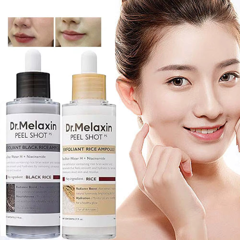 Dr.Melaxin, Peel Shot Glow Rice Exfoliating Ampoule, Gentle Exfoliating Face and Body Scrub for All Skin Types, Korean Skincare