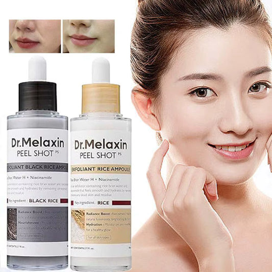 Dr.Melaxin, Peel Shot Glow Rice Exfoliating Ampoule, Gentle Exfoliating Face and Body Scrub for All Skin Types, Korean Skincare